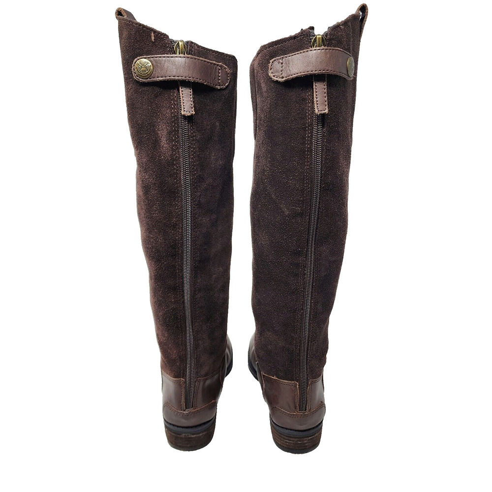 Sam Edelman Riding Boots Women 6M Pembrooke Brown Leather & Suede Full Zip - Picture 4 of 14